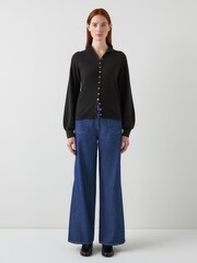 LK Bennett Marl Tiny Button Up Sweater - Bild 1 von 3
