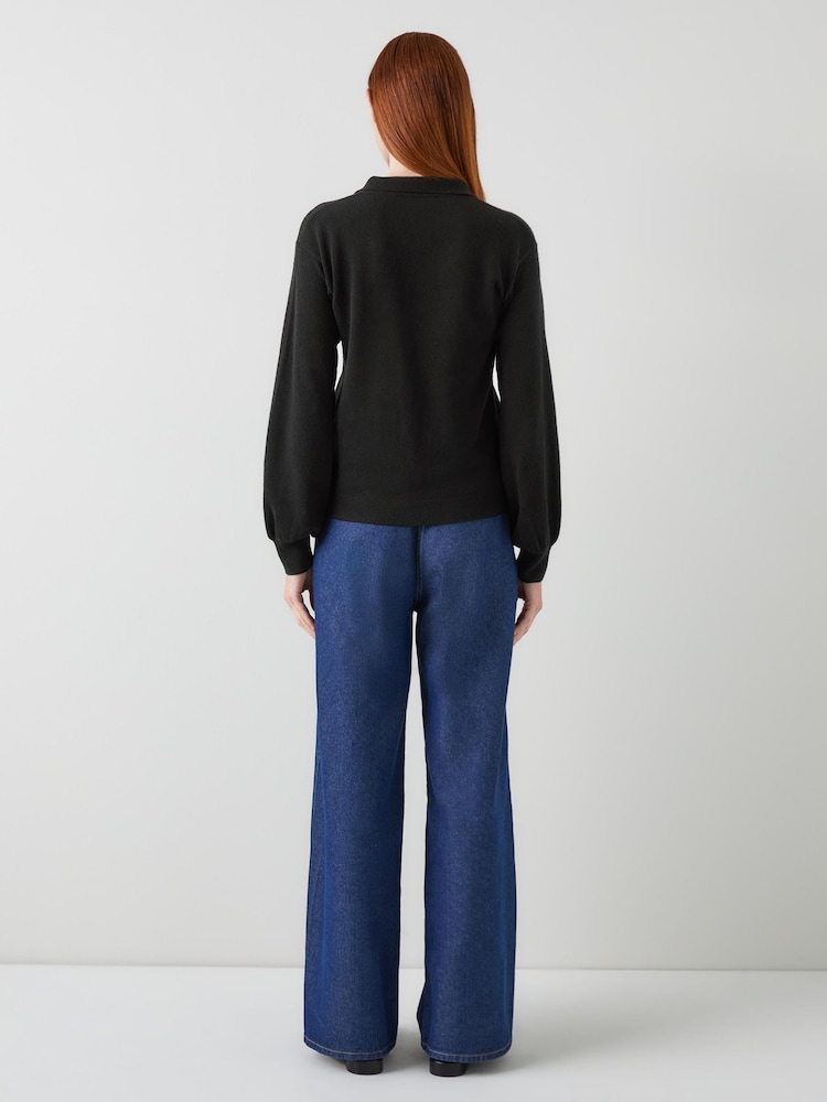 LK Bennett Marl Tiny Button Up Sweater - Bild 2 von 3