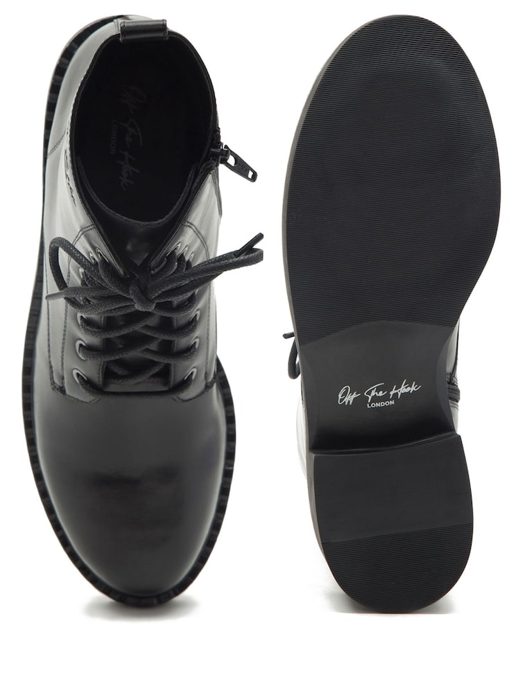 Off The Hook Black Lane Biker Leather Ankle Boots - Image 8 of 8 Off The Hook Black Lane Biker Leather Ankle Boots - Image 8 of 8