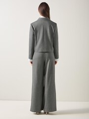 LK Bennett Grey Liz Multi Herringbone Short Double Breasted Jacket - Image 3 of 3