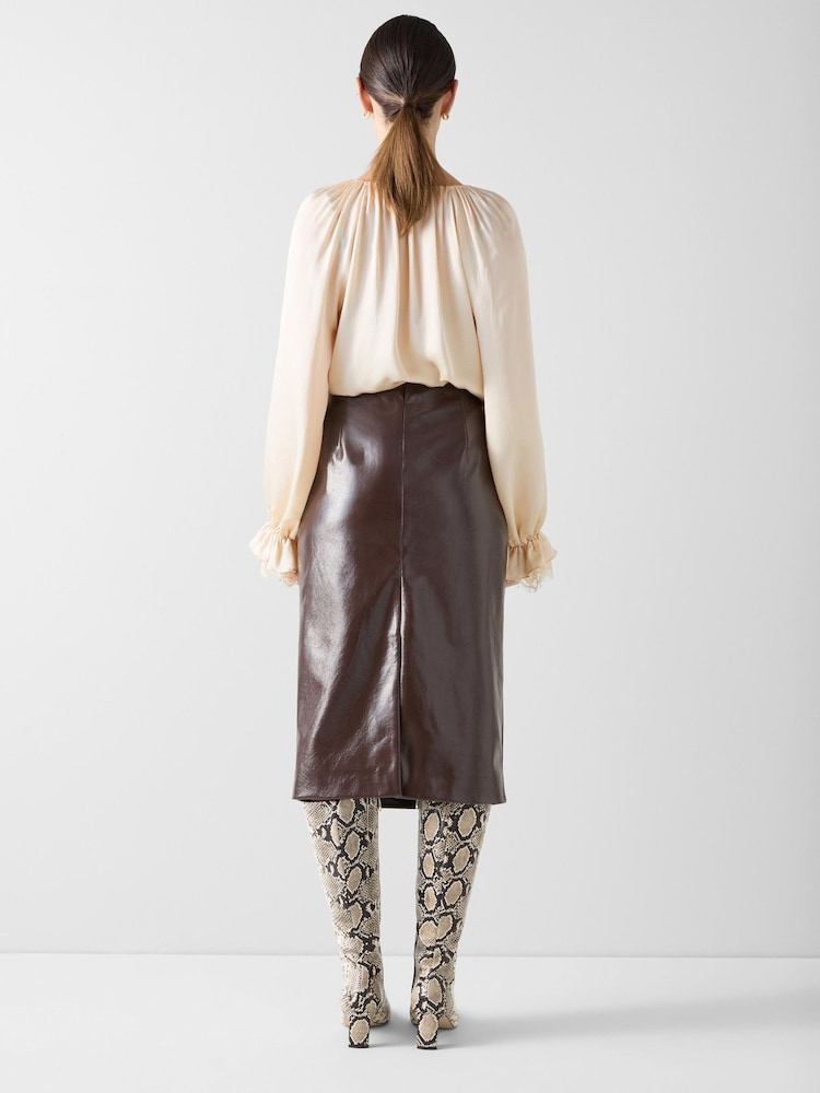 LK Bennett Cream Willa Textured Lace Blouse - Image 2 of 4