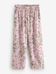 Laura Ashley Pink/Green Lloyd Print Button Through Short Sleeve Pyjamas Set - Image 10 of 16