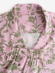 Laura Ashley Pink/Green Lloyd Print Button Through Short Sleeve Pyjamas Set - Image 11 of 16