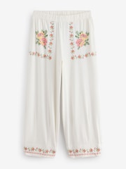 Laura Ashley Ecru/Pink Floral Cross Stitch Sleeveless Cotton Pyjamas - Image 9 of 14