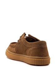 Off The Hook Brown Hetfield Leather Lace-Up Casual Boat Shoes - Image 5 of 8