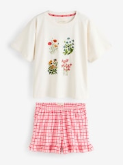 Laura Ashley Blue/Ecru Pennywell Gingham Jersey Pyjamas Set - Image 1 of 7