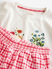 Laura Ashley Red/Ecru Pennywell Gingham Jersey Pyjamas Set - Image 9 of 12