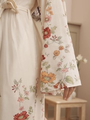 Laura Ashley Cream Pennywell Floral Dressing Gown - Image 4 of 8