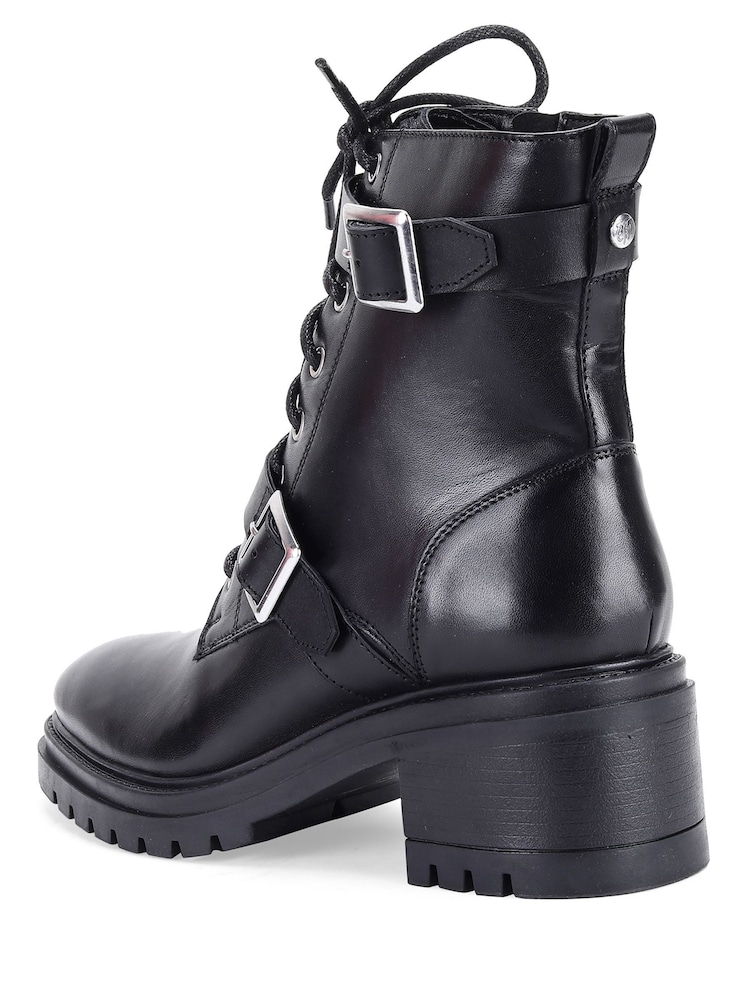 Schwarz - Off The Hook Parkside Block Heel Leather Combat Boots - Bild 6 von 6