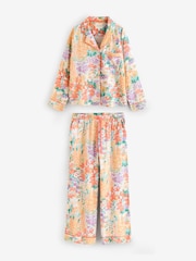 Laura Ashley Multi Everingham Meadow Cotton Dobby Button Through Pyjamas - Image 7 of 11