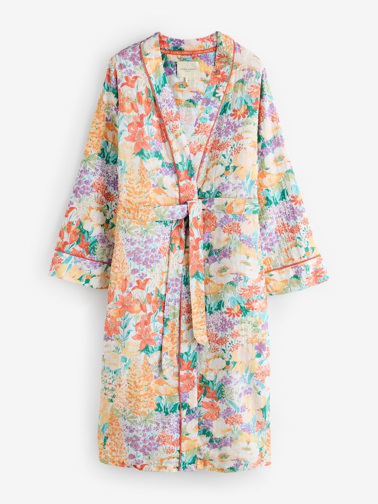 Laura Ashley Multi Everingham Meadow Cotton Dobby Robe - Image 1 of 3