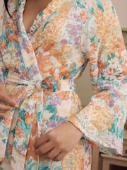 Laura Ashley Multi Everingham Meadow Cotton Dobby Robe - Image 5 of 8