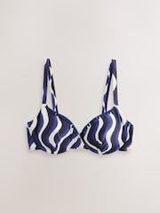 Laura Ashley Monochrome Wave Print Fuller Bust Bikini Top - Image 3 of 5