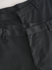 Charcoal Grey Slim Fit Plain Front Smart Trousers 2 Pack - Image 9 of 12