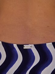 Laura Ashley Monochrome Wave Print High Leg Bikini Bottom - Image 4 of 7