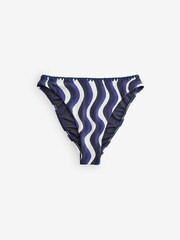 Laura Ashley Monochrome Wave Print High Leg Bikini Bottom - Image 5 of 7