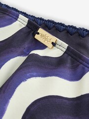 Laura Ashley Monochrome Wave Print High Leg Bikini Bottom - Image 6 of 7