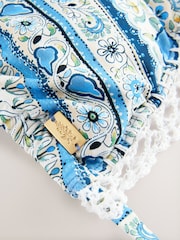 Laura Ashley Blue Archive Triangle Bikini Top - Image 6 of 7