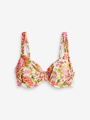 Laura Ashley Coral Pink Lavington Floral Print Fuller Bust Bikini Top - Image 1 of 4