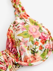 Laura Ashley Coral Pink Lavington Floral Print Fuller Bust Bikini Top - Image 2 of 4