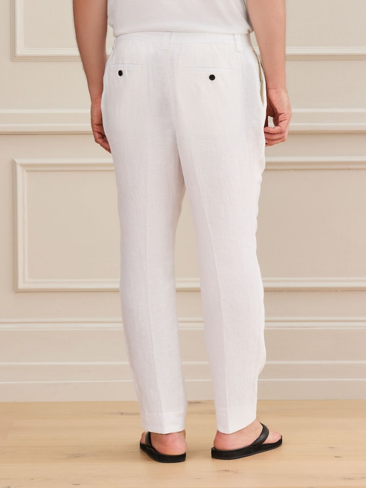 White Signature Drawstring Trousers - Image 2 of 4