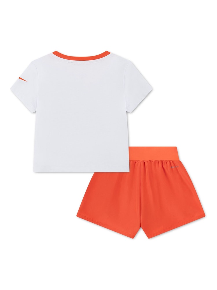 Nike Orange Little Kids T-Shirt and Crossover Shorts Set - Image 2 of 5