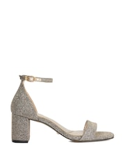 Dune London Silver Melins Block Heel Back Sandals - Image 2 of 6