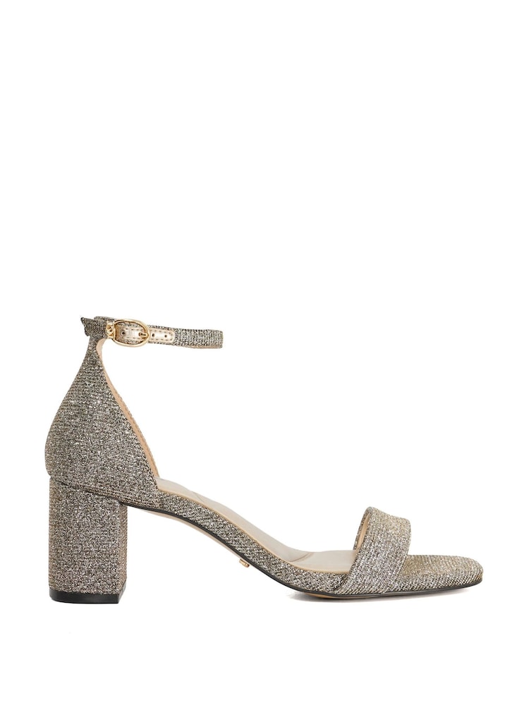 Dune London Silver Melins Block Heel Back Sandals - Image 2 of 6 Dune London Silver Melins Block Heel Back Sandals - Image 2 of 6