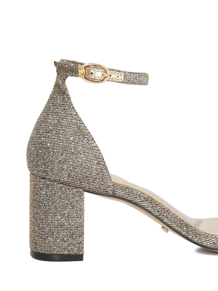 Dune London Silver Melins Block Heel Back Sandals - Image 6 of 6 Dune London Silver Melins Block Heel Back Sandals - Image 6 of 6
