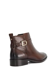 Dune London Brown Wide Fit Pemma Strap Trim Ankle Boots - Image 3 of 6