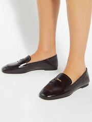 Dune London Brown Glances Soft Square Toe Loafers - Image 1 of 6