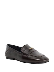 Dune London Brown Glances Soft Square Toe Loafers - Image 3 of 6