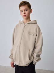 Baker by Ted Baker Oversized Graphic Zip Through Hoodie - Image 1 of 11