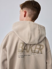 Baker by Ted Baker Oversized Graphic Zip Through Hoodie - Image 4 of 11