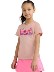 Nike Orange Little Kids Floral Graphic T-Shirt - Image 3 of 6