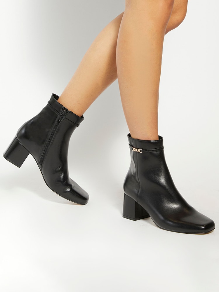 Dune London Black Oaklee Side Buckle Block Heels - Image 1 of 5