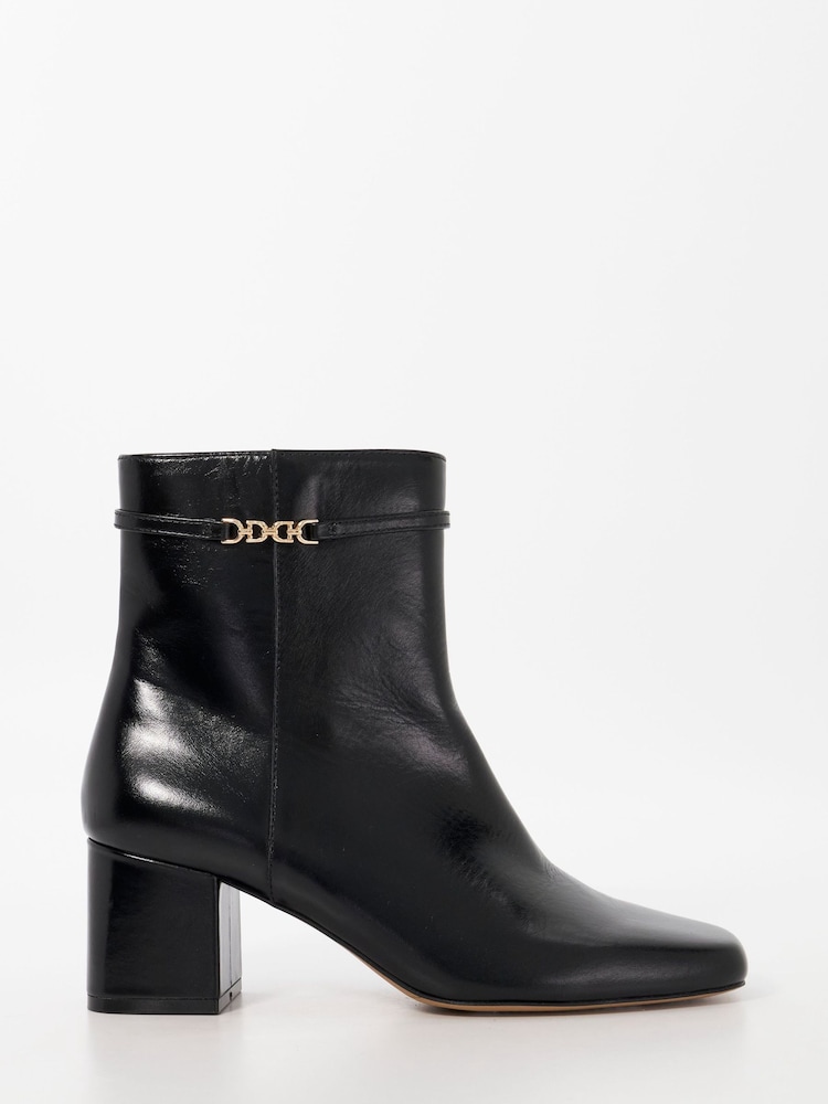 Dune London Black Oaklee Side Buckle Block Heels - Image 2 of 5