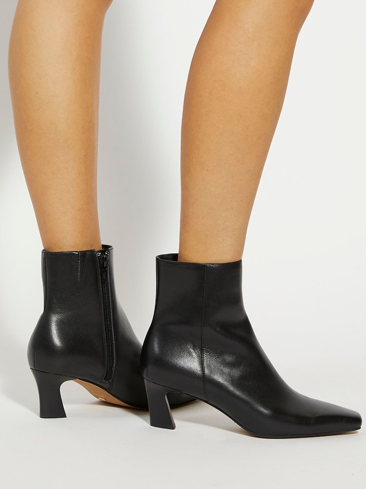 Dune London Black Overly Comma Heel Chisel Toe Boots - Image 1 of 6 Dune London Black Overly Comma Heel Chisel Toe Boots - Image 1 of 6