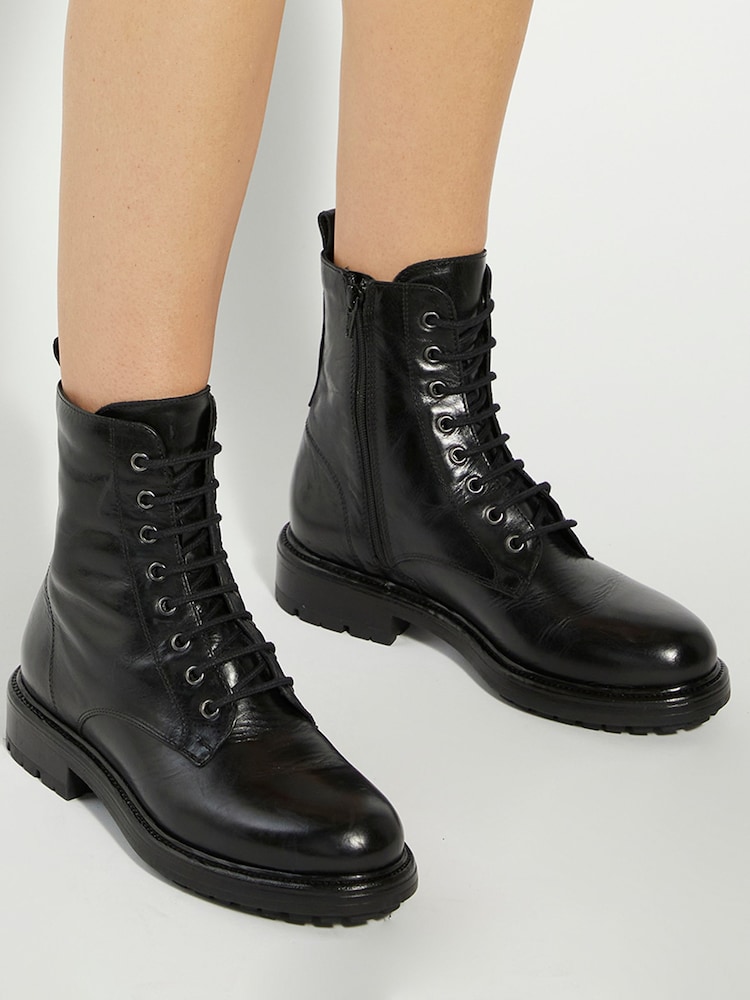 Dune London Black Patley Chunky Lace-Up Boots - Image 1 of 6 Dune London Black Patley Chunky Lace-Up Boots - Image 1 of 6