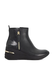Dune London Black Everyone Side Zip Wedge Sport Trainers - Image 2 of 6