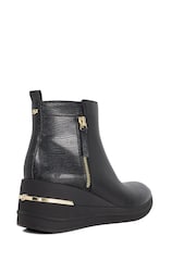 Dune London Black Everyone Side Zip Wedge Sport Trainers - Image 4 of 6