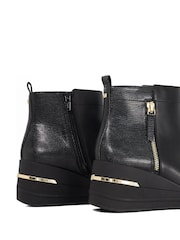 Dune London Black Everyone Side Zip Wedge Sport Trainers - Image 6 of 6