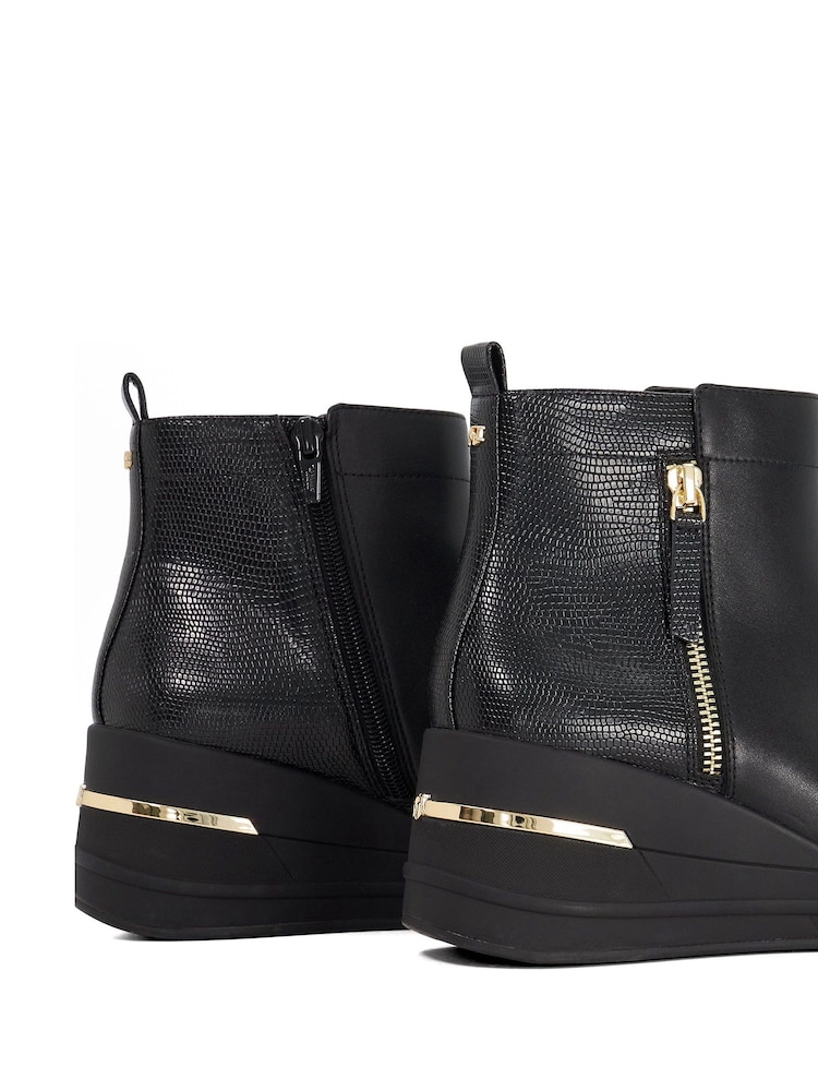 Dune London Black Everyone Side Zip Wedge Sport Trainers - Image 6 of 6
