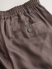 Brown N.Premium Lyocell-Linen Blend Wide Fit Smart Trousers with Elasticated Waistband - Image 8 of 8