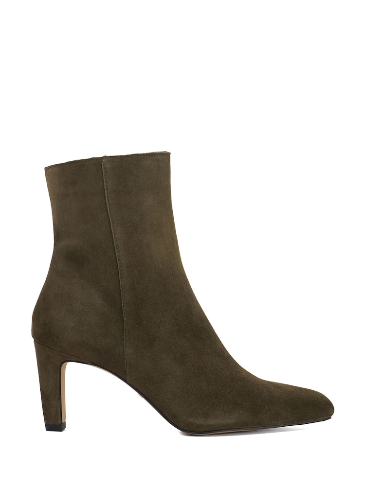 Dune London Green Ovation Square Toe Heeled Boots - Image 2 of 6