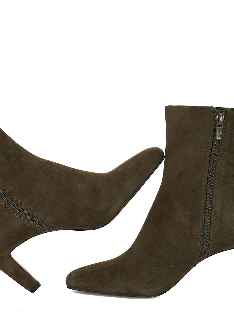 Dune London Green Ovation Square Toe Heeled Boots - Image 6 of 6 Dune London Green Ovation Square Toe Heeled Boots - Image 6 of 6