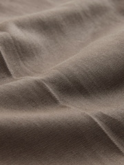 Marrón - Pantalones de vestir de corte relajado, confeccionados en mezcla de algodón y lino, con Self Fabric Belt. - Imagen 8 de 8