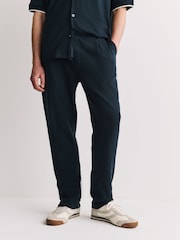 Navy Smart Textured Jersey Joggers - Image 1 of 7