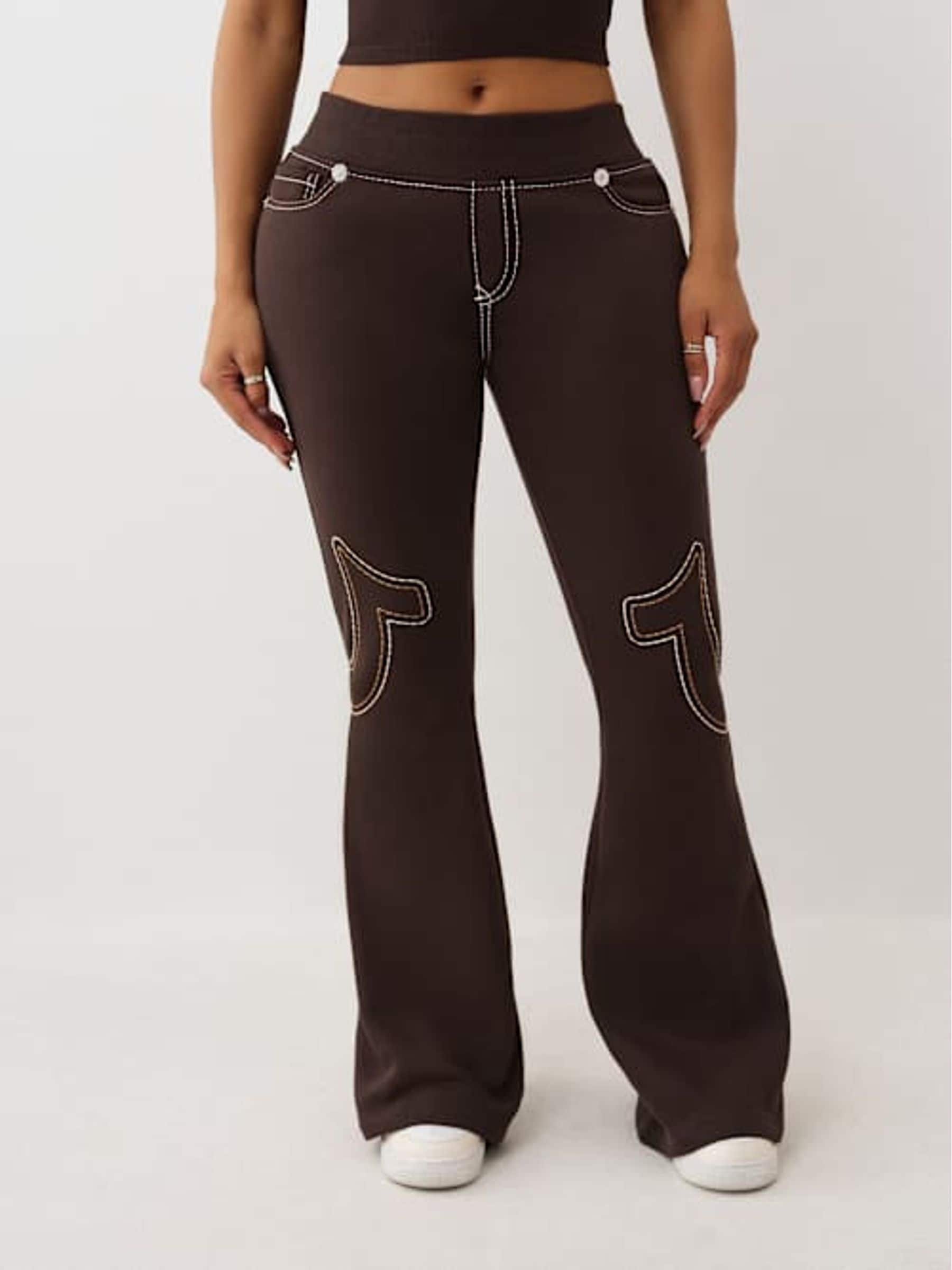 Buy True Religion Brown Anniversary Low Rise Big T Flare Joggers