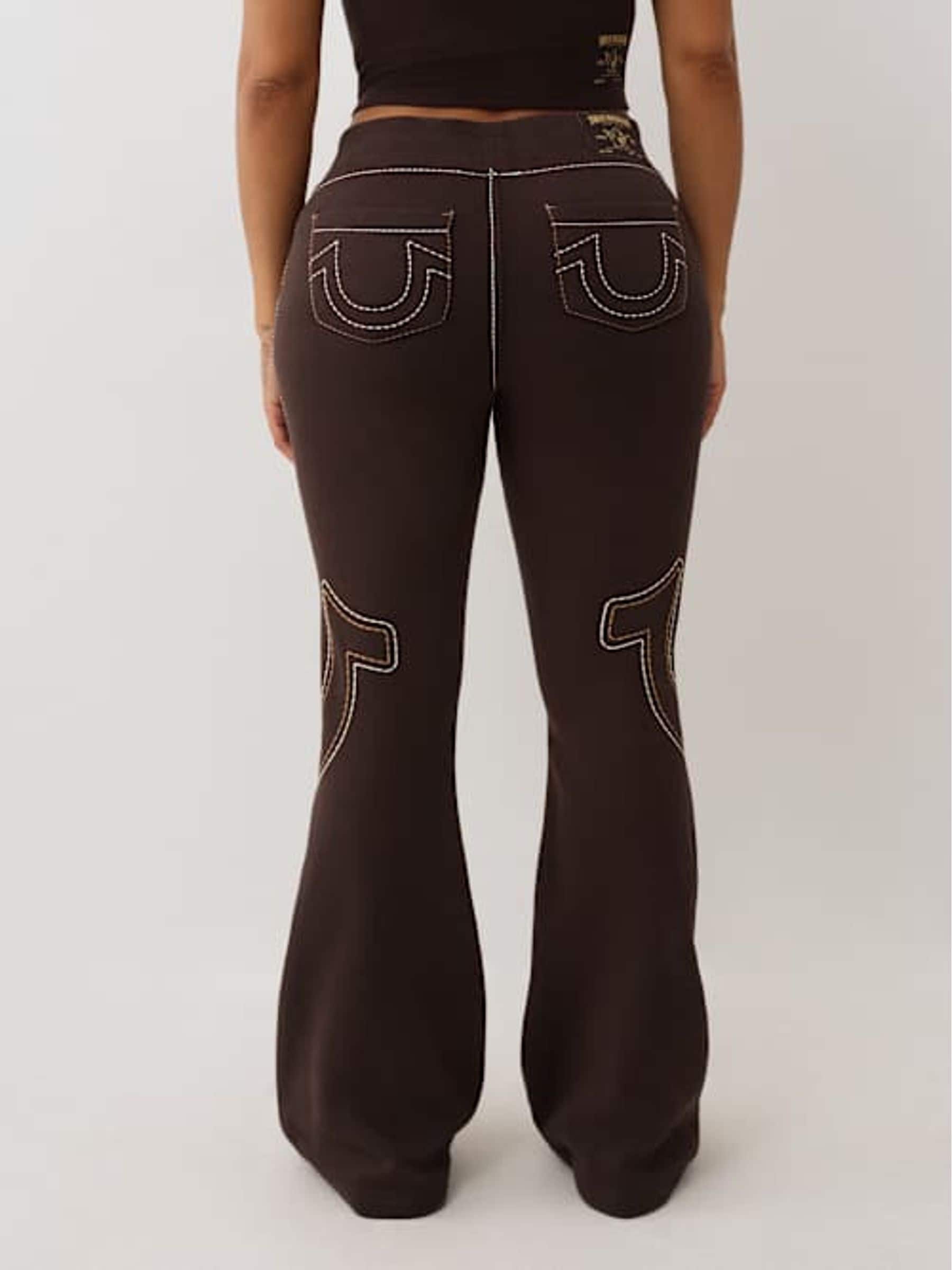 Buy True Religion Brown Anniversary Low Rise Big T Flare Joggers